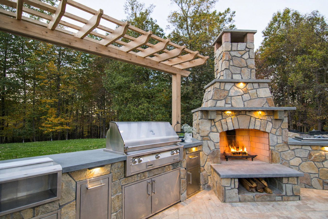 Outdoor kitchen masonry