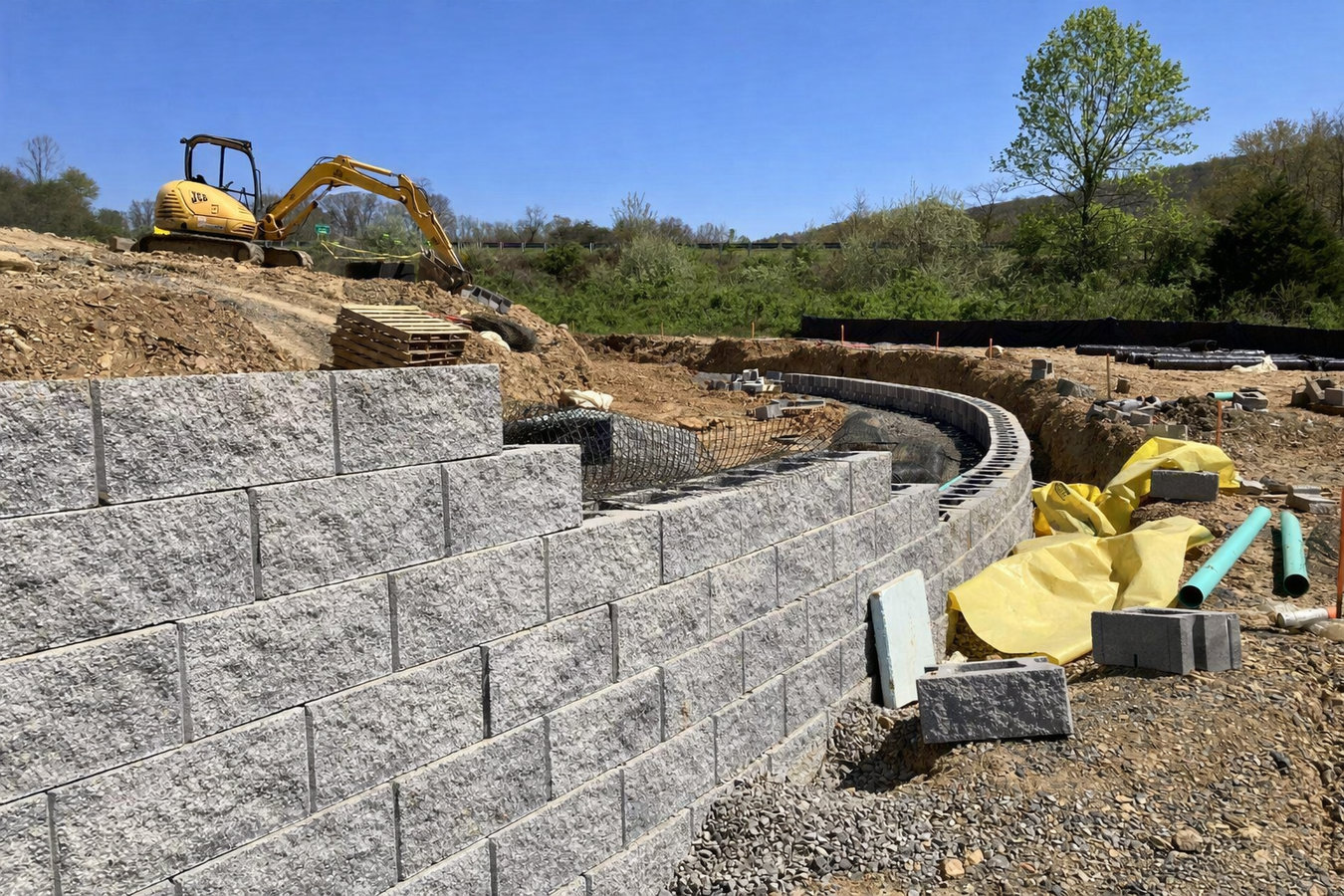 Retaining wall construction